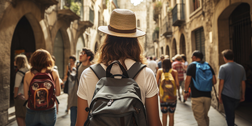Parejas o grupos de turistas